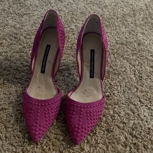 French Connection Purple Heels With Dots- MAKE OFFERS